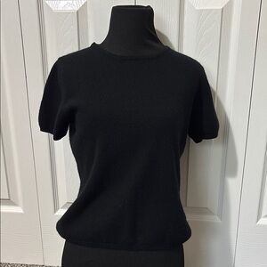 Size M Valerie Stevens Black Two-Ply Cashmere Knit